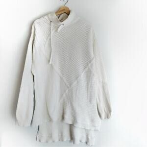 Soft Surroundings mochneck textured patchwork style sweater white size small